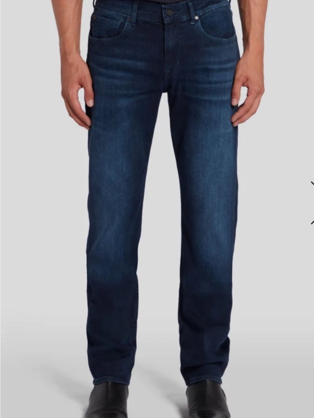 7 For All Mankind Men's Dark Navy Straight Jeans